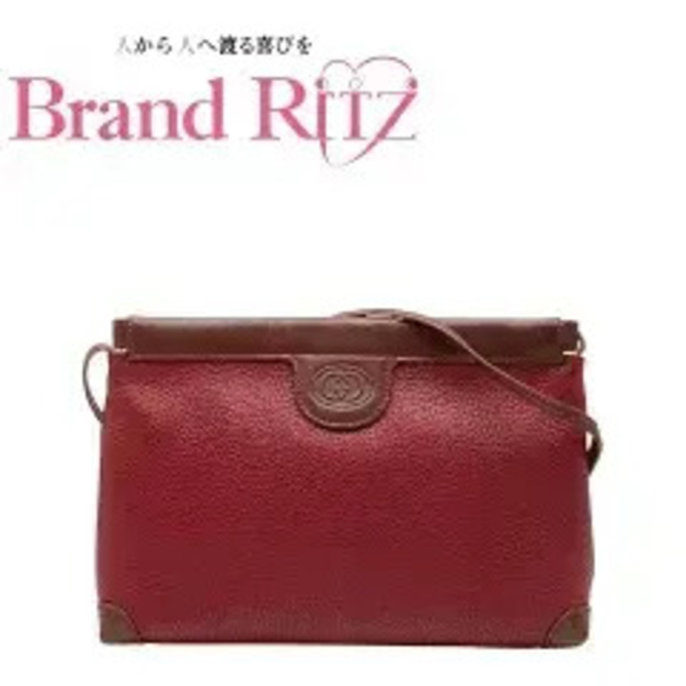 Gucci Leather Crossbody Bag Red Brown